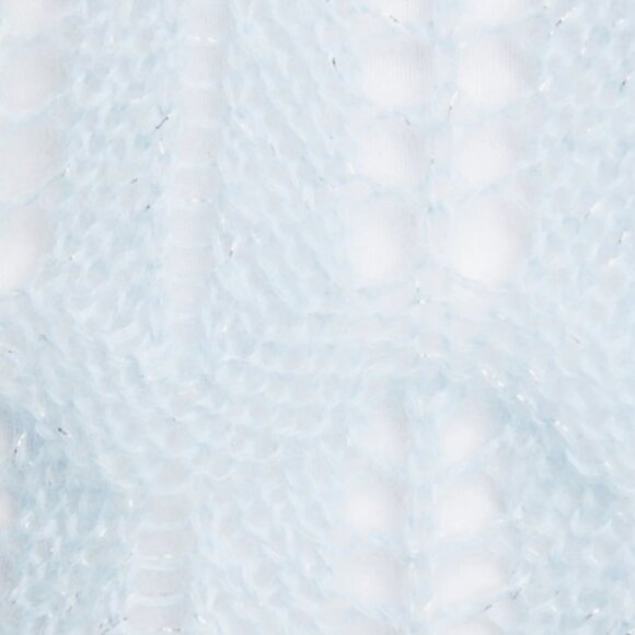 NWOT Loveshackfancy Eugenia Blue Knit Wool Pointelle Pullover/Sweater/Top M $302 - Picture 10 of 13